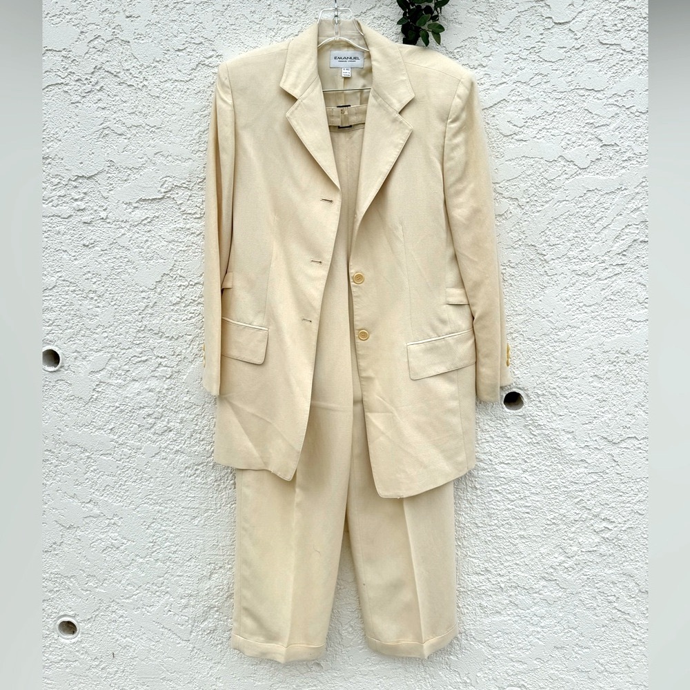 Emanuel Ungaro womens white linen suit